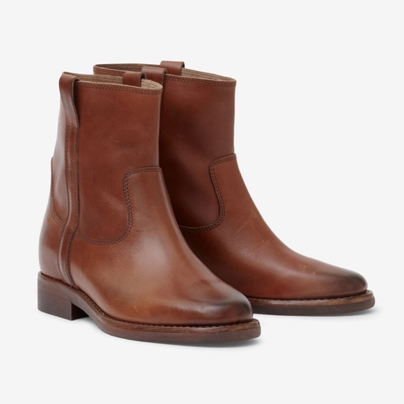 Isabel Marante Susee Cognac Leather Cropped Boots - Picture 8 of 9